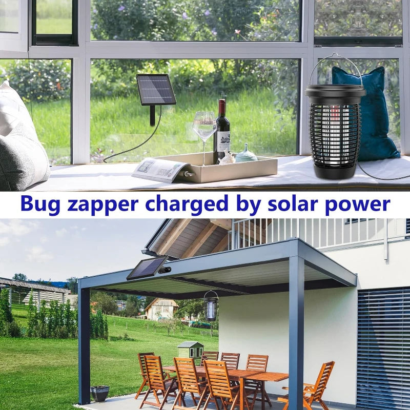 Solar Bug Zapper 2-in-1 Mosquito Killer Lamp – 4500V Indoor & Outdoor Fly Trap