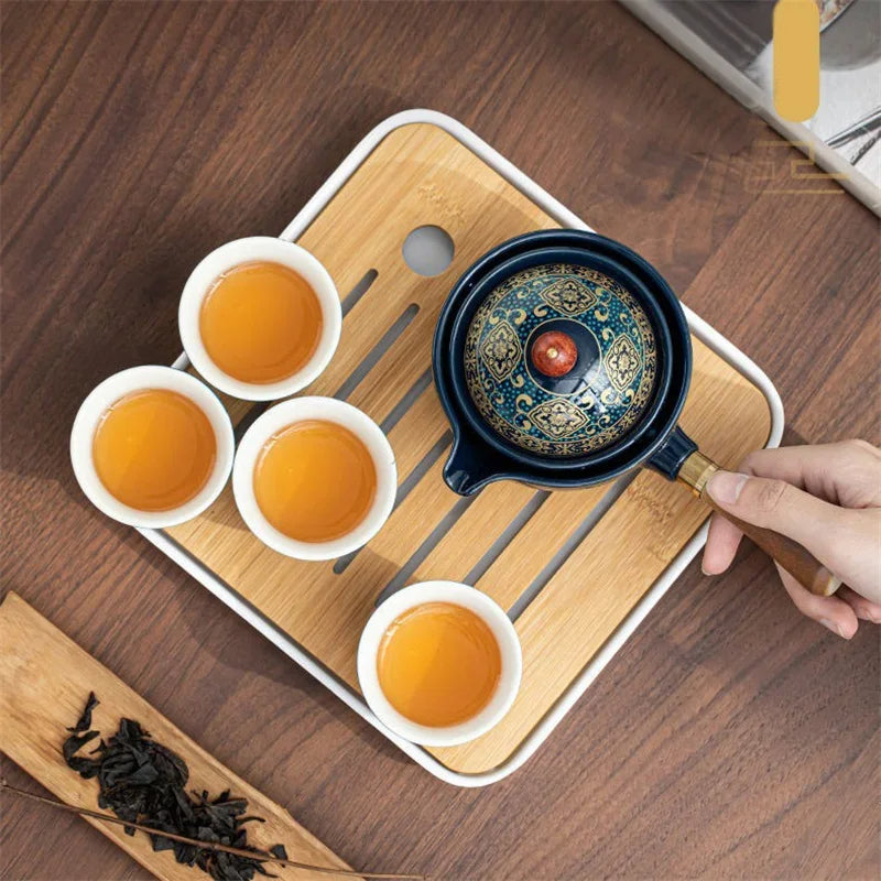 Ceramic Japanese Rotating Tea pot Premium set
