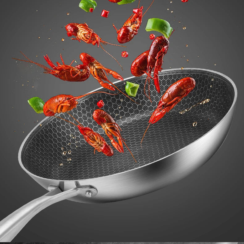 ChefPixel | Stainless Steel Frying Pan with Scratch-Resistant Non-Stick Technology