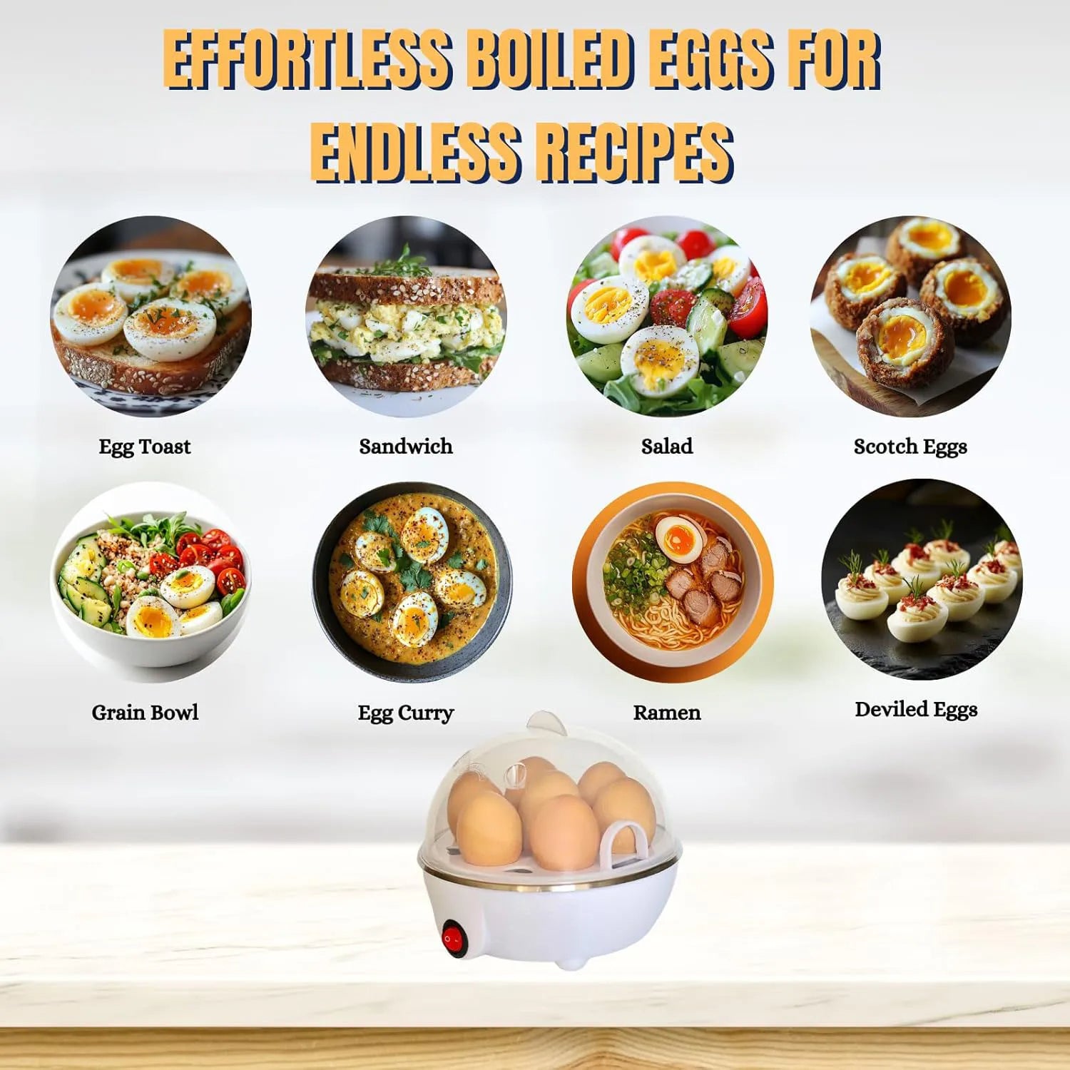 Electric Food Steamer – Poacher with Auto Shut-Off Multi-Functional Egg Cooker