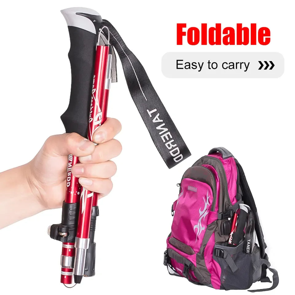Adjustable Trekking Poles - Foldable Telescopic Pole