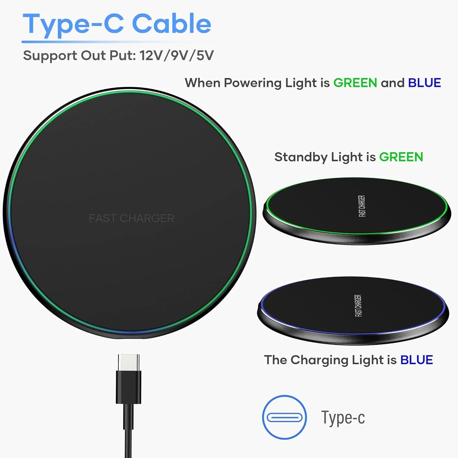 Fast Wireless Charger – 15W Induction Charging Pad for iPhone and Android Devices, Sleek Design, Cable-Free Convenience