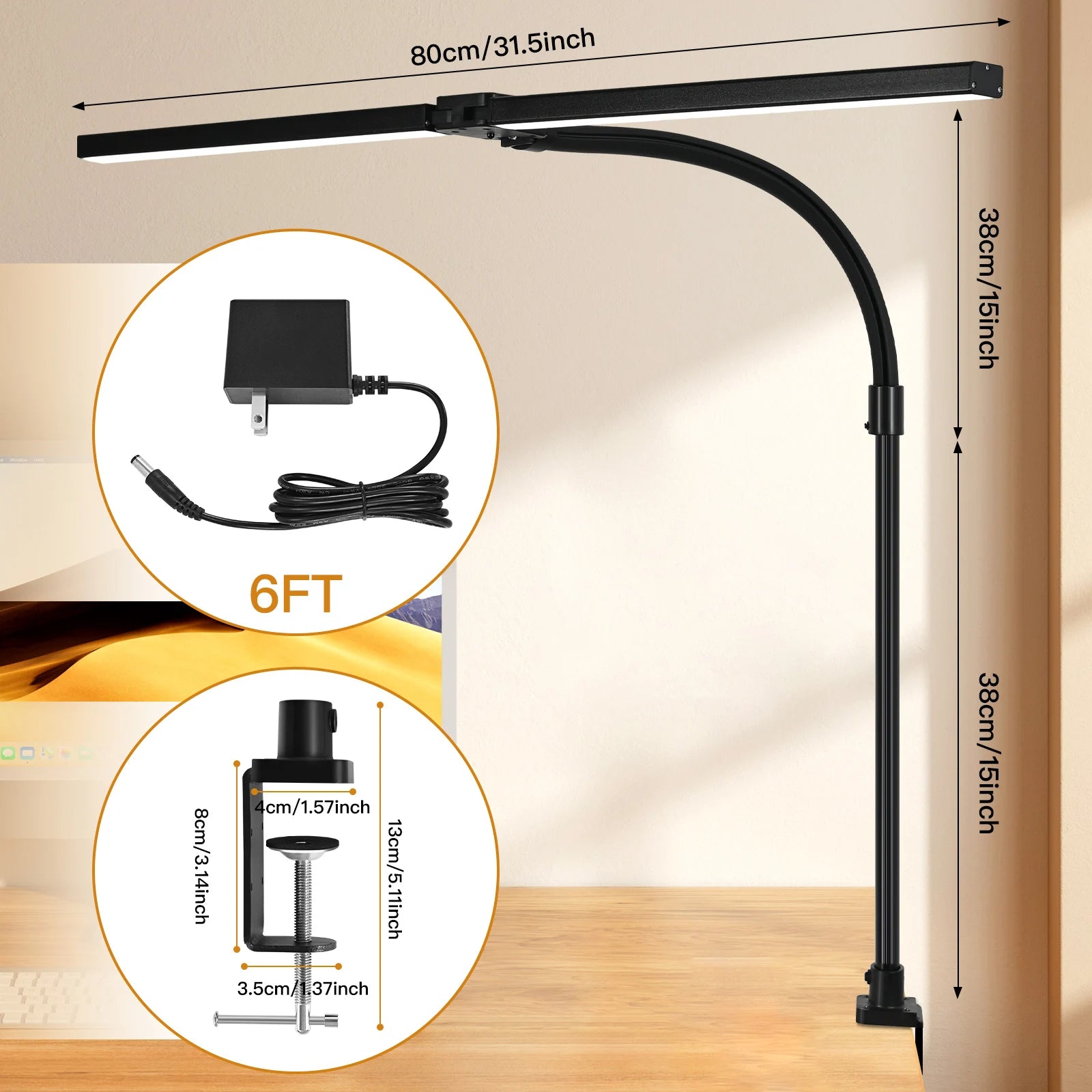 DeskLight - Modern Dual-Head LED Desk Lamp, Stylish Office Lighting