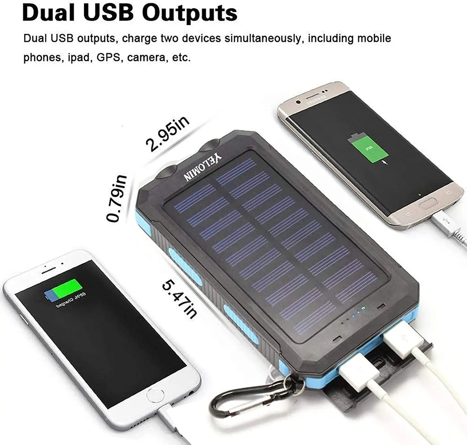 500000mAh - Portable and IP67 Waterproof Solar Power Bank