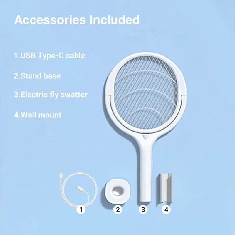 Electric Insect Killer Racket – USB Rechargeable, Lightweight & Safe