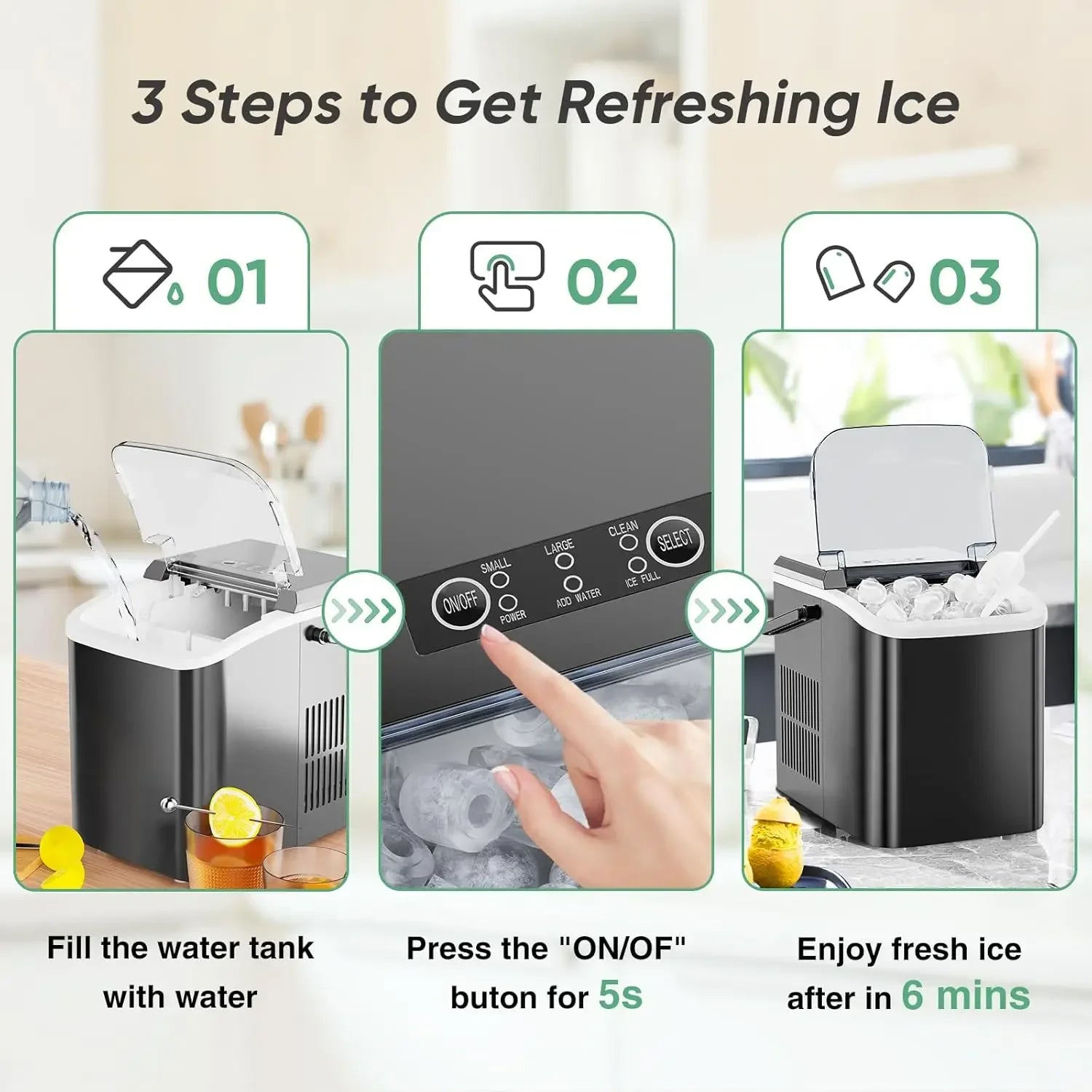 Ice Maker Machine for Benchtop Use