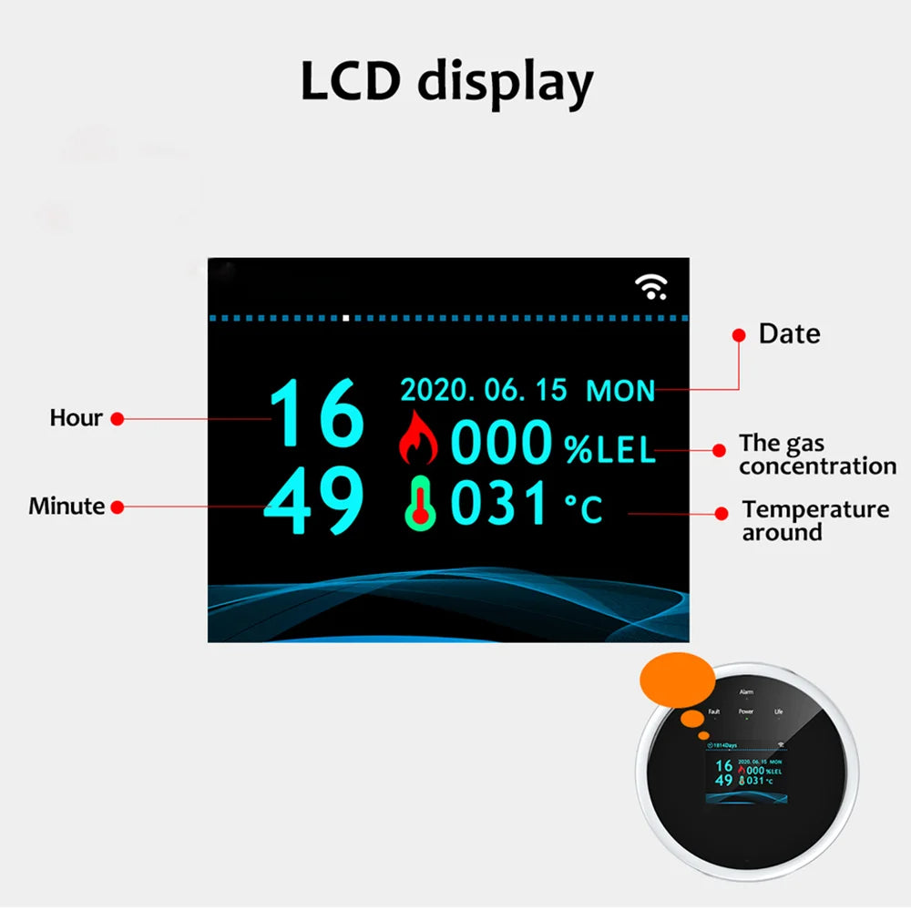 Home Guardian: Combustible Gas Detectors with Alarm and LCD Display