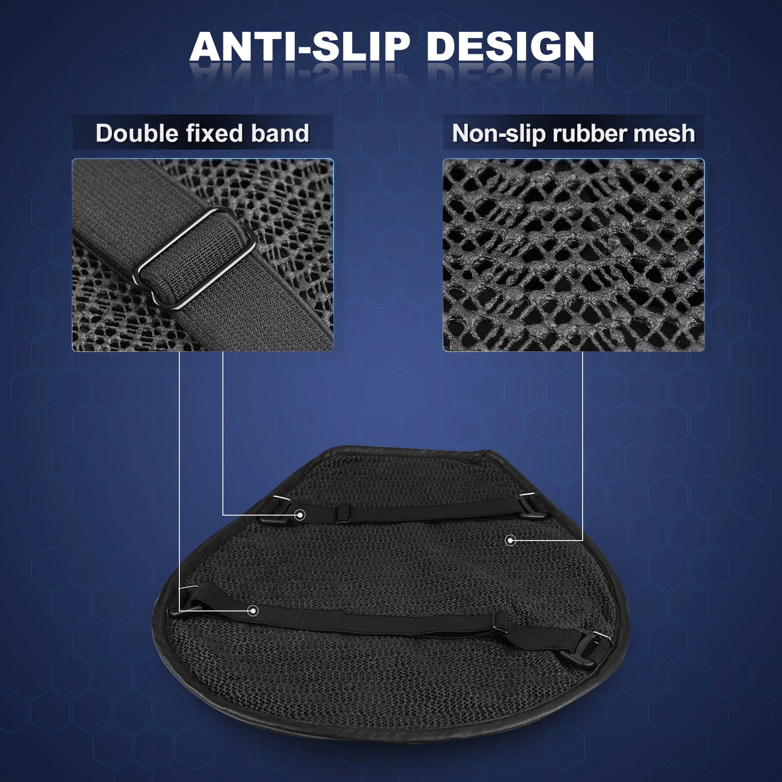 Honeycomb Gel Motorcycle Seat Cushion – 3D Anti-Slip Pressure Relief Ride Pad