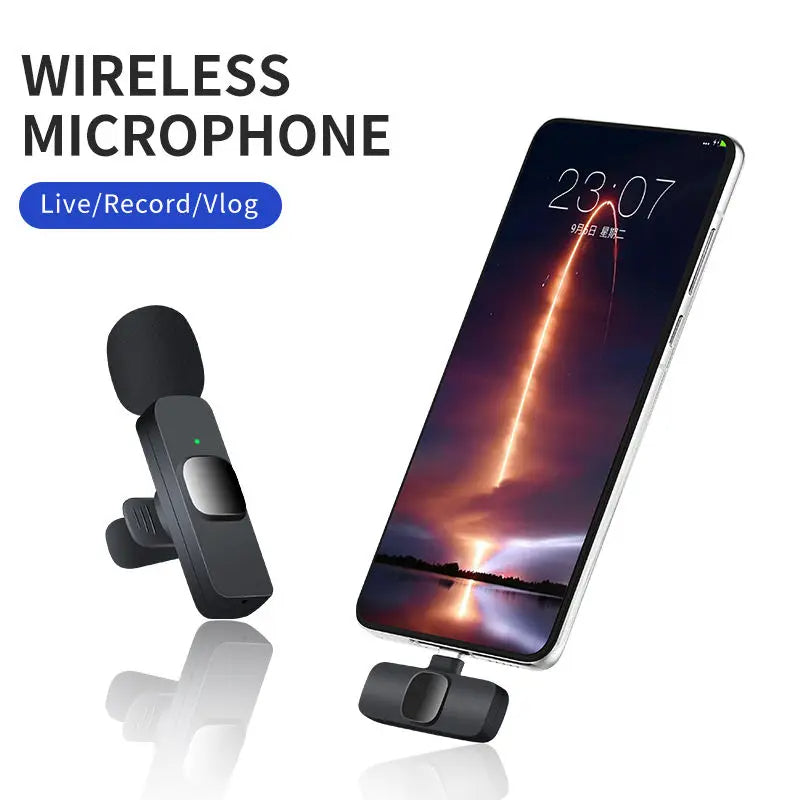Wireless Lavalier Microphone for Smartphone – Clip-On Mic for Interviews Vlogs