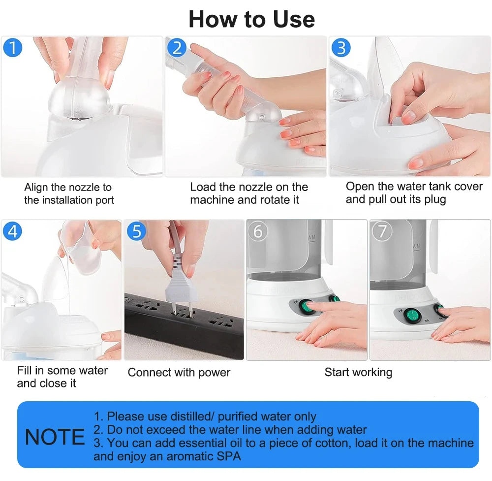 Professional Facial Steamer with Extendable 360° Rotating Arm