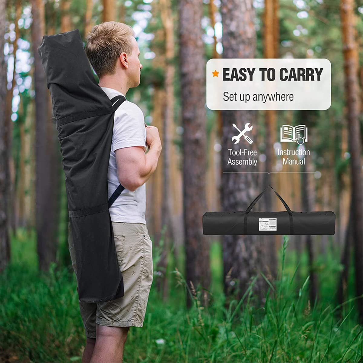 2-Person Hammock with Stand - Premium Canvas