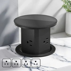 Automatic Pop-Up Desk Socket Tower – Hidden Power Hub with USB-C, Wireless Charging & Global Plug Support