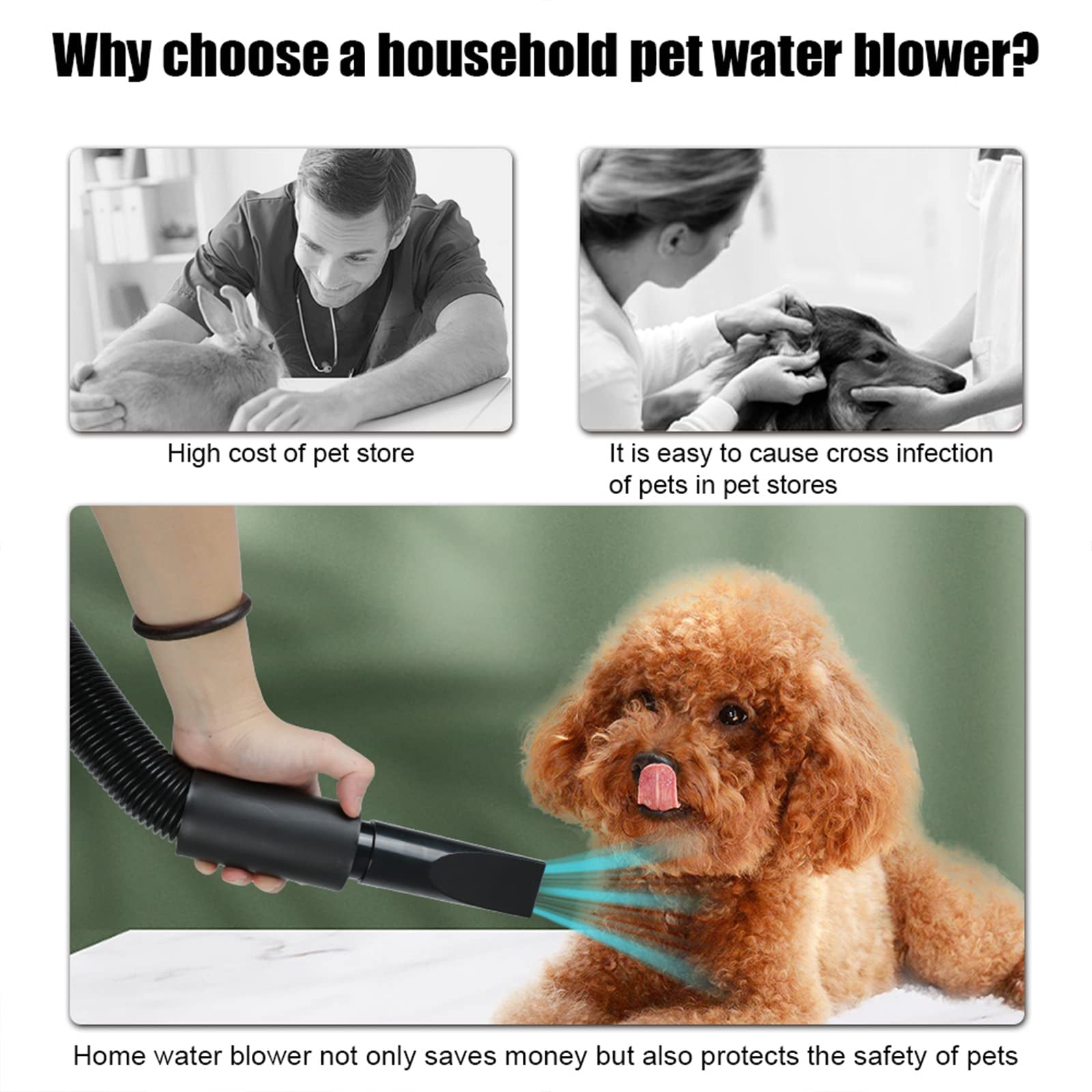 Premium High-Velocity Dog Hair Grooming Blow Dryer