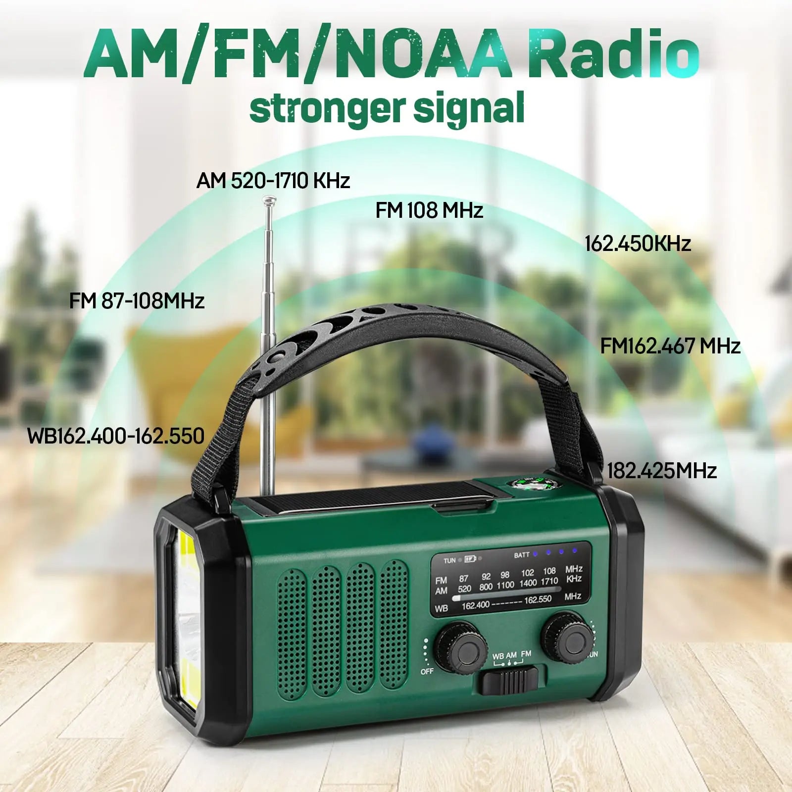 Emergency Radio Kit | Solar Hand Crank Power Bank With NOAA Weather Alert