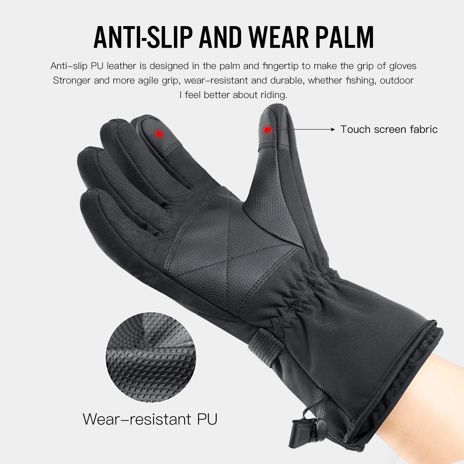 Unisex Heated Gloves - Rechargeable & Touchscreen-Friendly (Batteries included)