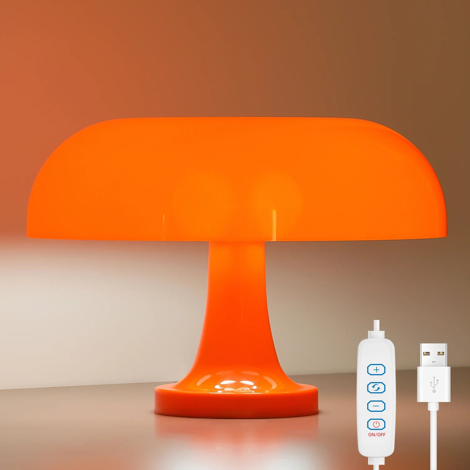 Orange Mushroom Lamp | Timeless Decor