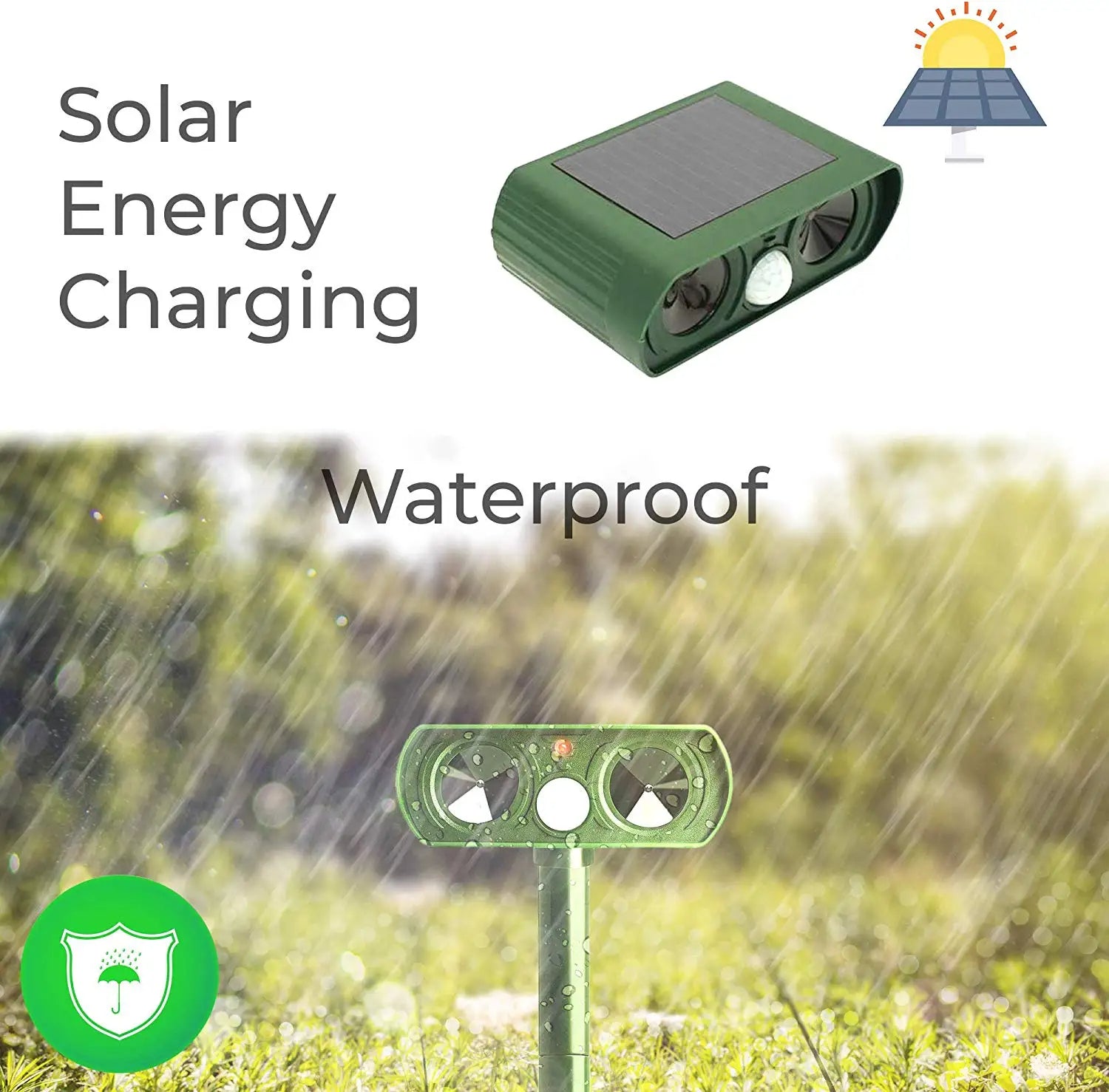 Ultrasonic Bird + Pest Repeller Solar Powered - Long Range