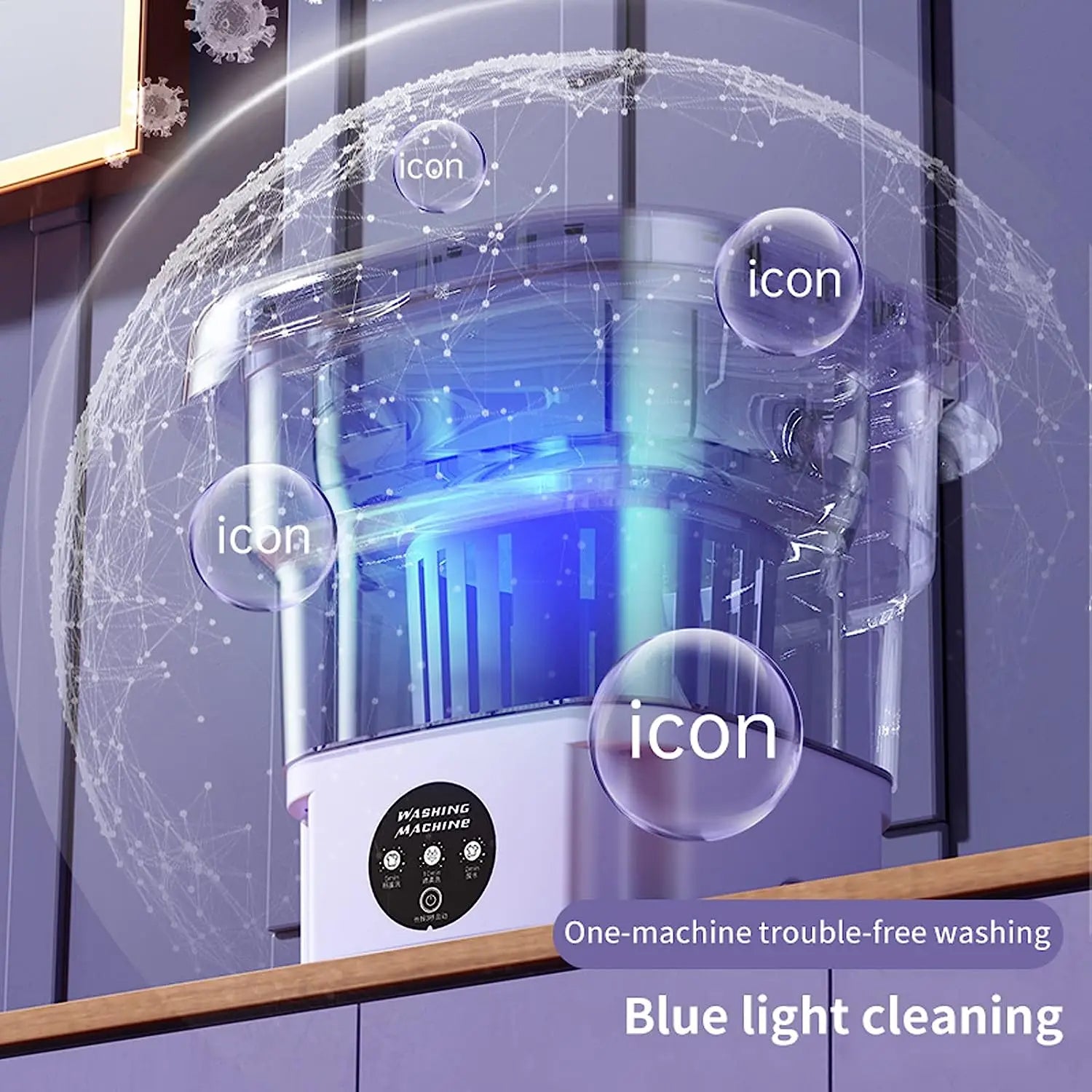 Foldable Portable Washing Machine with Spin Dryer | Mini Clothes Washer