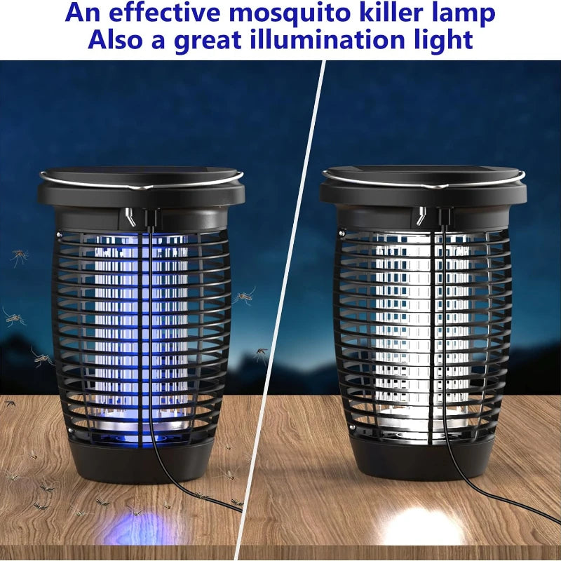 Solar Bug Zapper 2-in-1 Mosquito Killer Lamp – 4500V Indoor & Outdoor Fly Trap