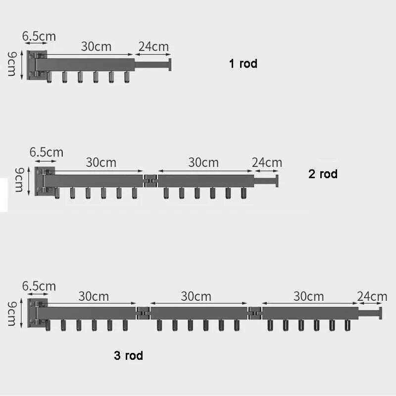 Retractable Cloth Drying Rack – Folding Wall-Mount Hanger
