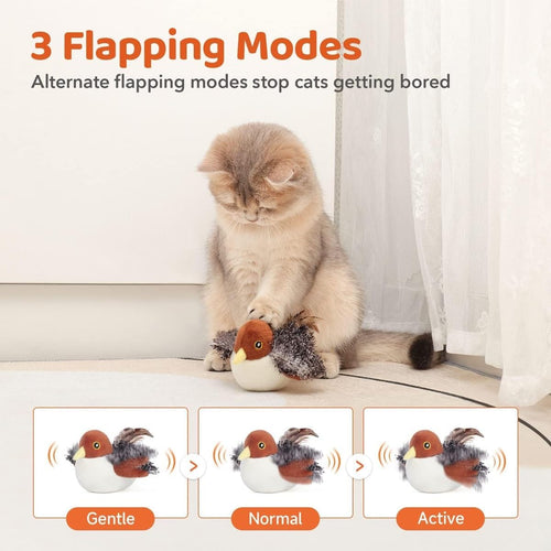 Interactive Sound Bird Cat Toy – Flapping Feather Fun for Indoor Cats