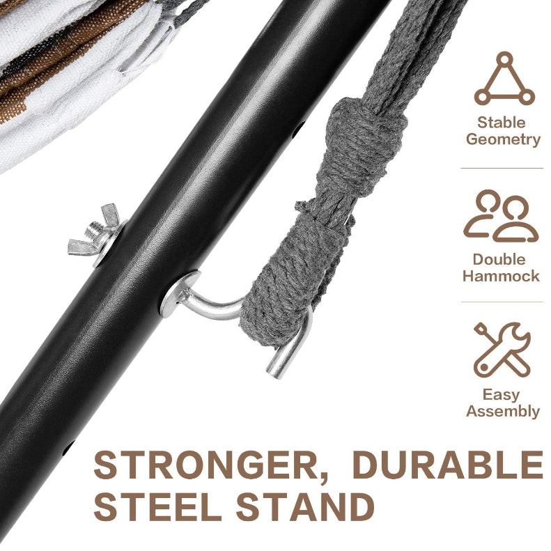 2-Person Hammock with Stand - Premium Canvas