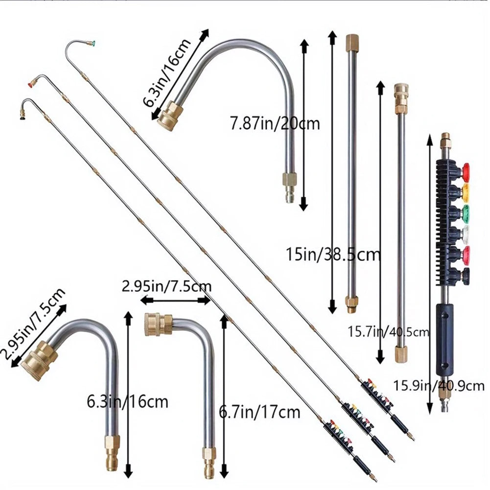 4000 PSI Telescoping High Pressure Washer Wand Set for Gutter & Roof Drainage & Walls Cleaning