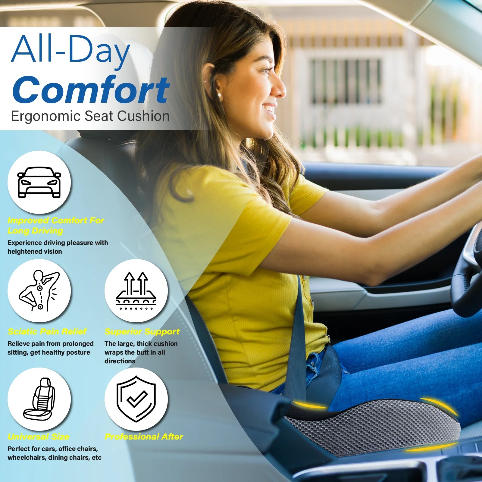 Car Seat Booster for Shorter Drivers