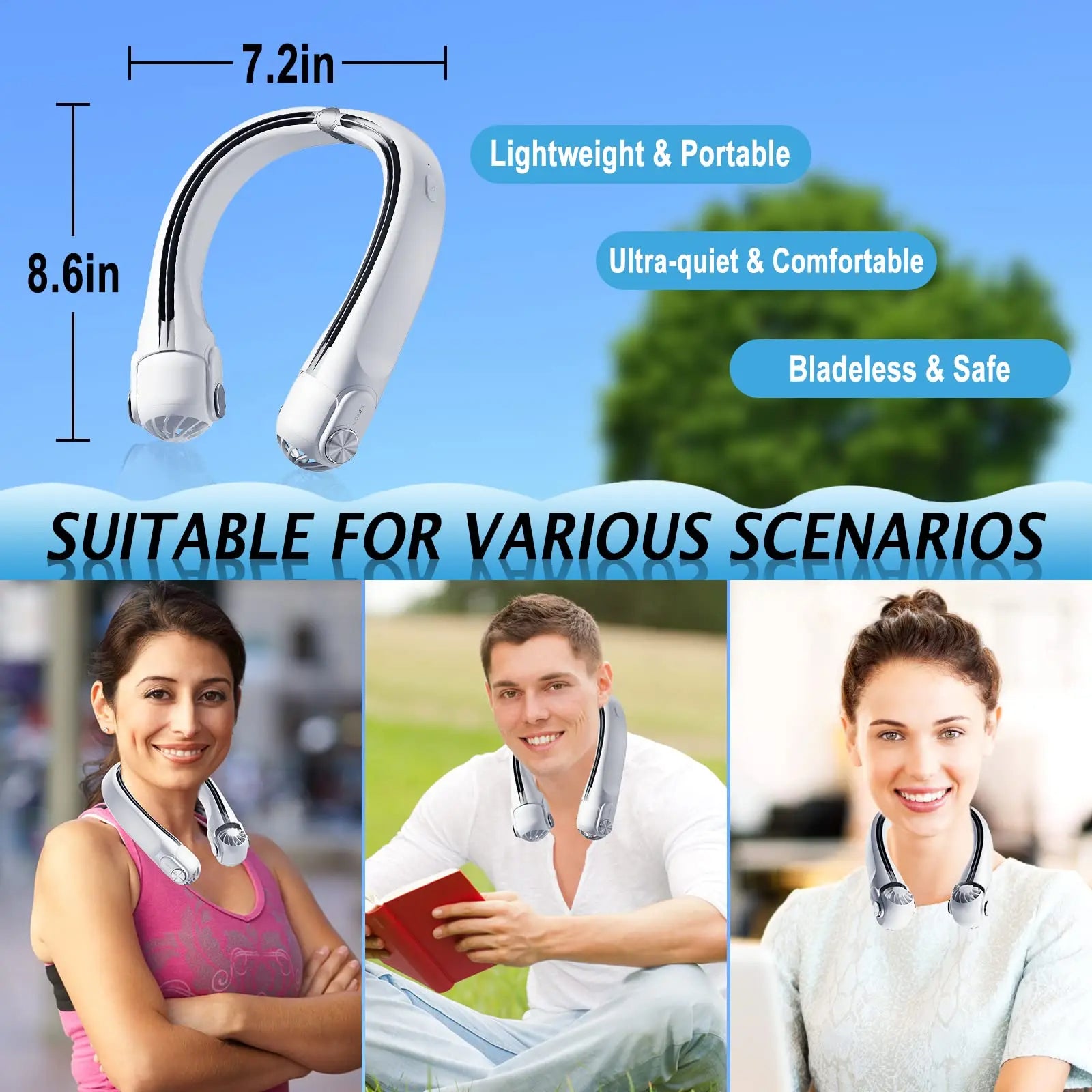 Portable Neck Fan With 45° Adjustable Wind Directions