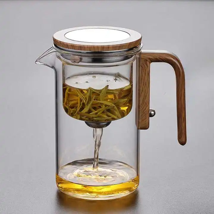 Glass Teapot with Wooden Handle