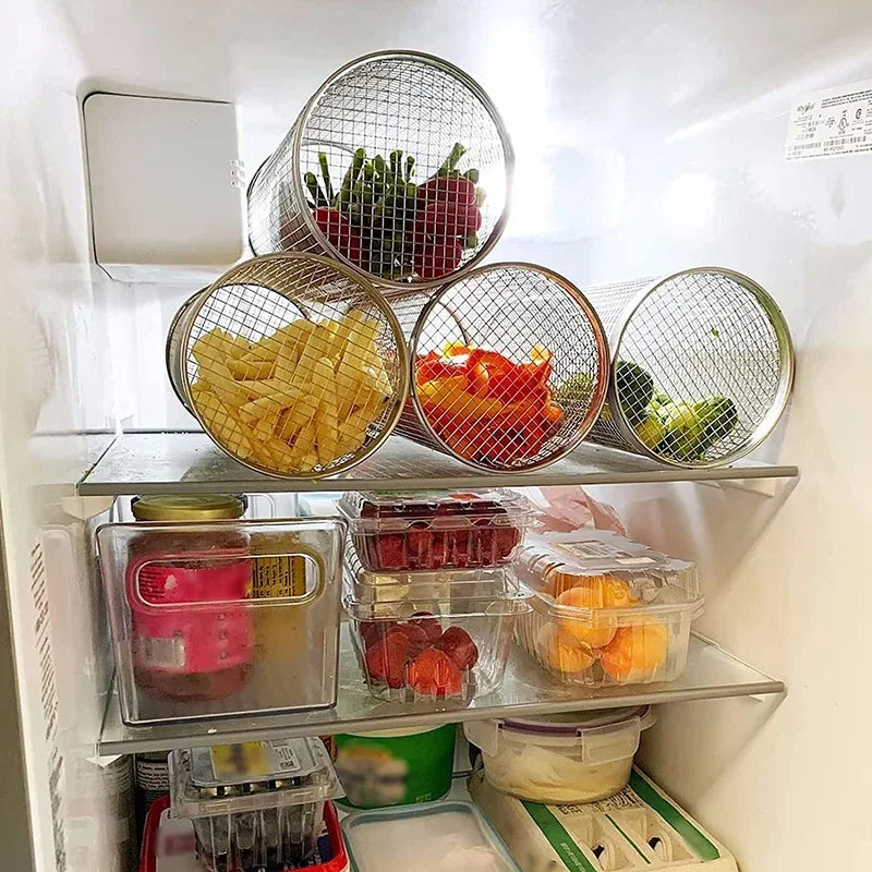 Stainless Steel Rolling BBQ Grill Basket