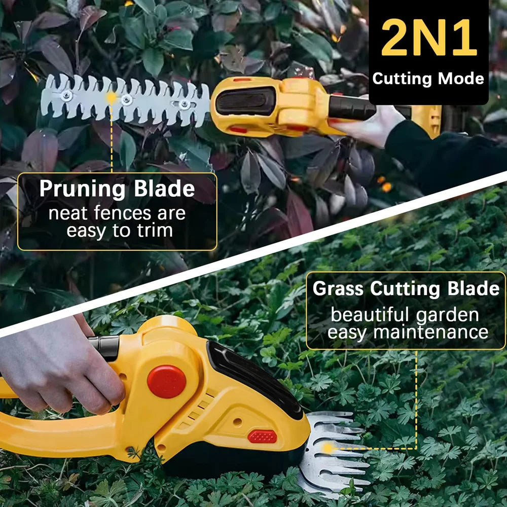 2 In 1 Cordless Electric Hedge Garden Trimmer