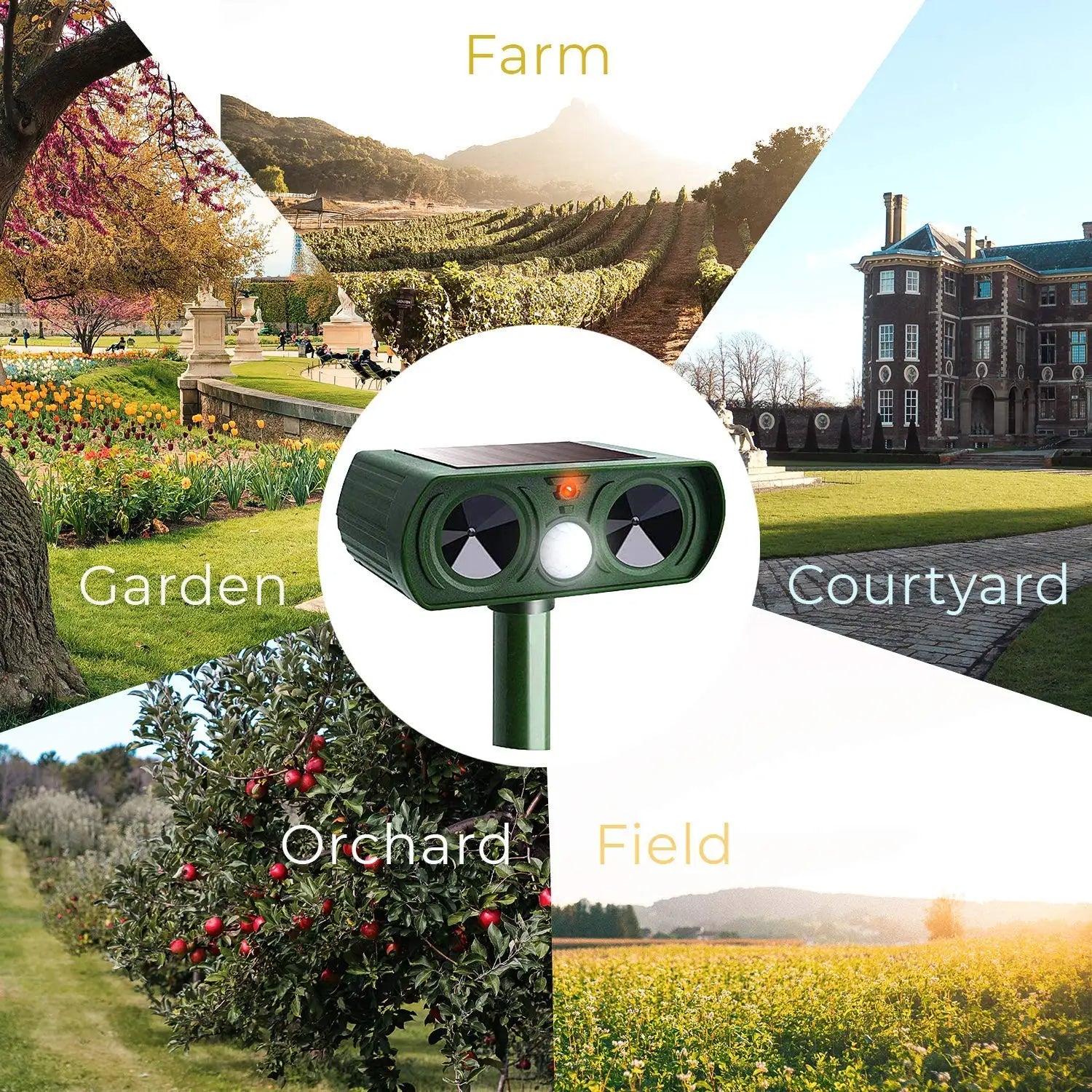 Ultrasonic Bird + Pest Repeller Solar Powered - Long Range