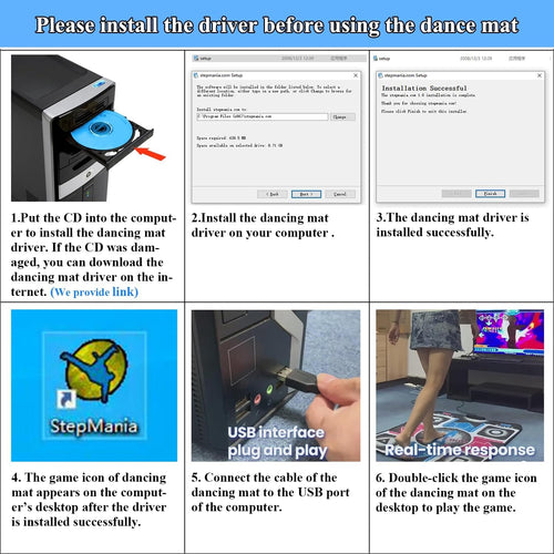 Step Dance Mat for PC – Non-Slip USB Dance Pad for Gamers & Dancers