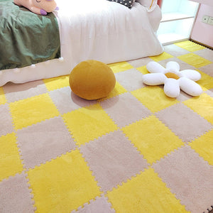 Modern Tiles and Carpet Plush Cut Composite Non-Slip Carpet Tiles