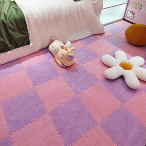 Modern Tiles and Carpet Plush Cut Composite Non-Slip Carpet Tiles