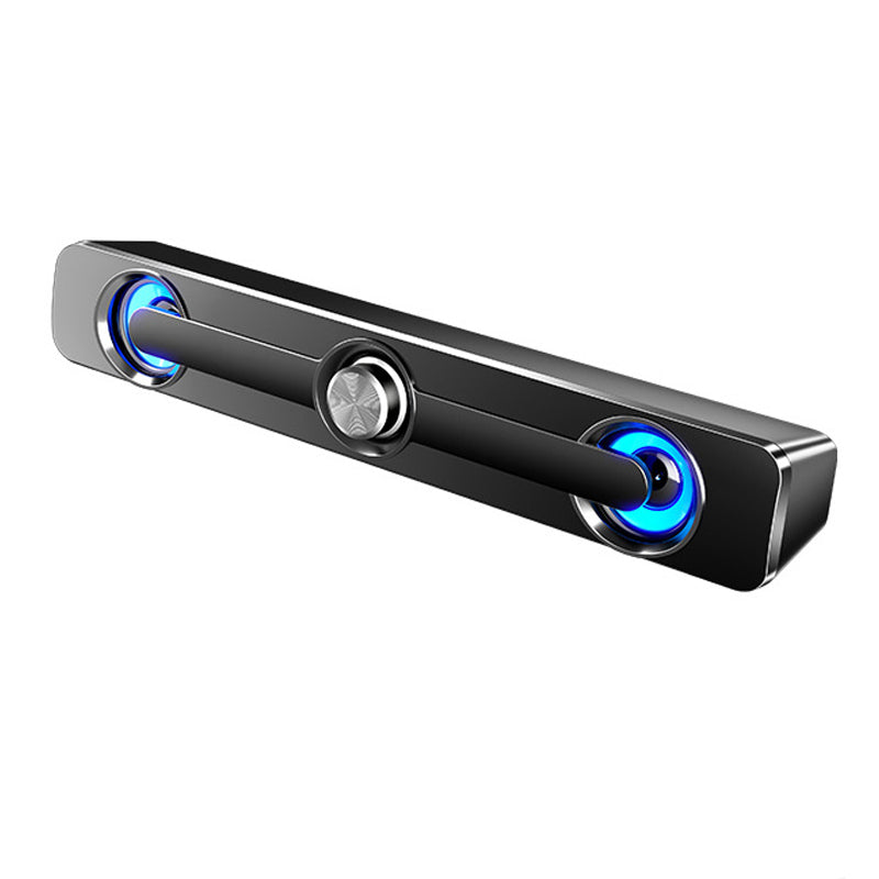 PC Soundbar Speaker – USB Powered with LED Lights 3.5mm Jack for Laptop & TV