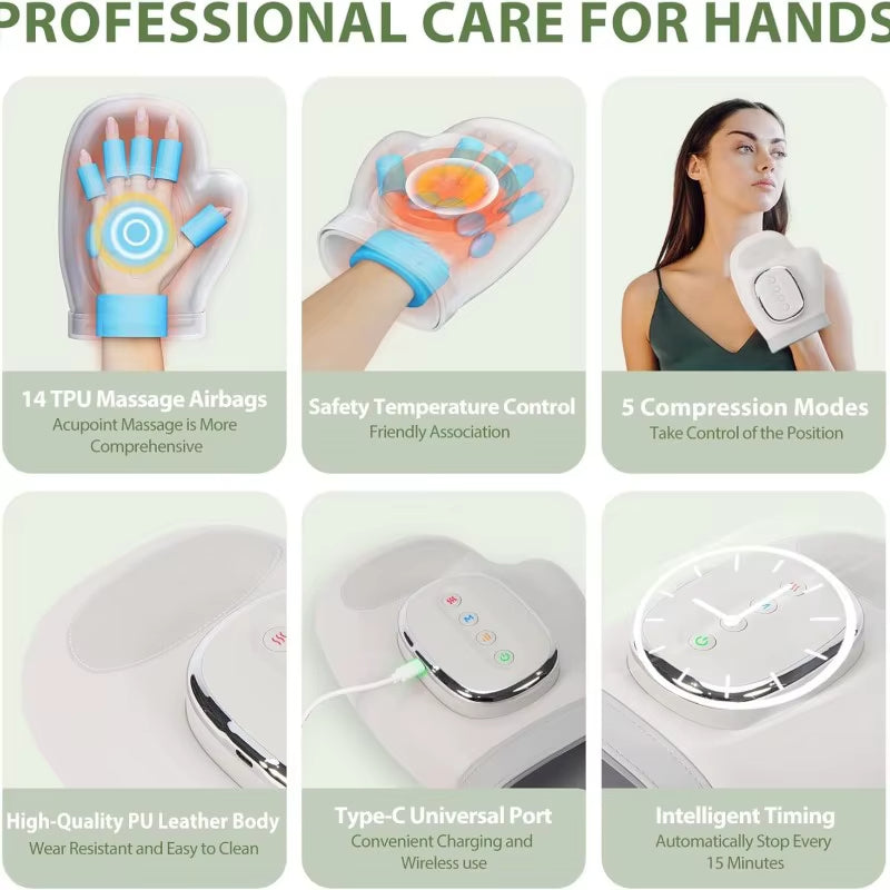 Professional Hand Massager with Heat Compression Relief