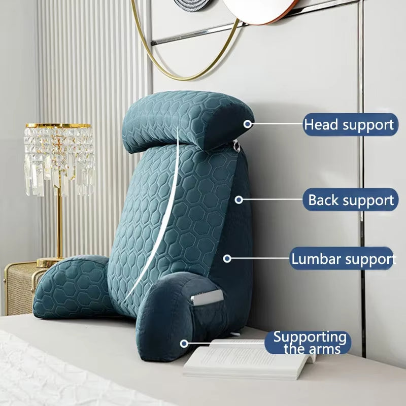 Backrest Pillow with Arms & Headrest – Supportive & Comfortable Reading Pillow
