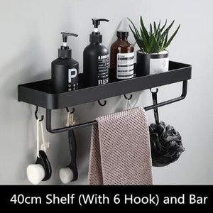 Modern Bathroom Wall Shelf | Black Space Aluminum Design