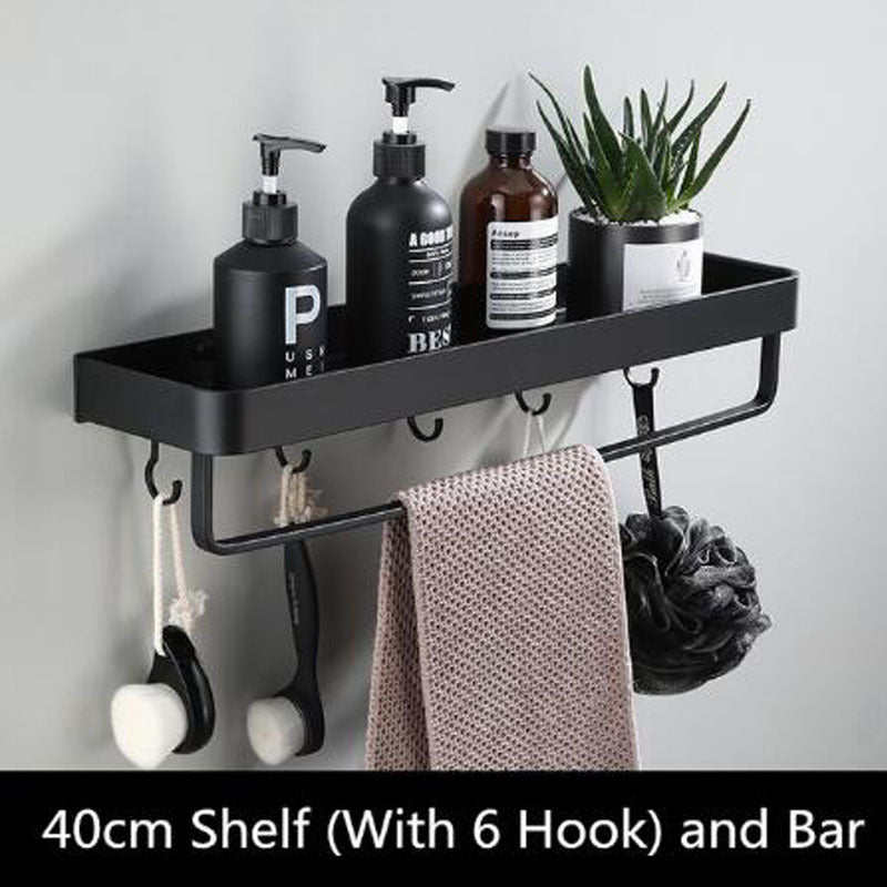 Modern Bathroom Wall Shelf | Black Space Aluminum Design