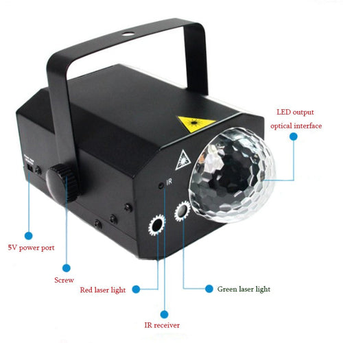 2-in-1 Laser Disco Light – Sound Activated Strobe with Remote Control