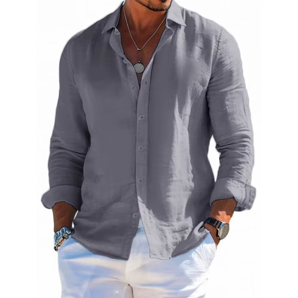 Men's Linen Blend Casual Shirt