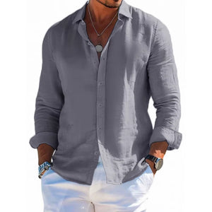Men's Linen Blend Casual Shirt