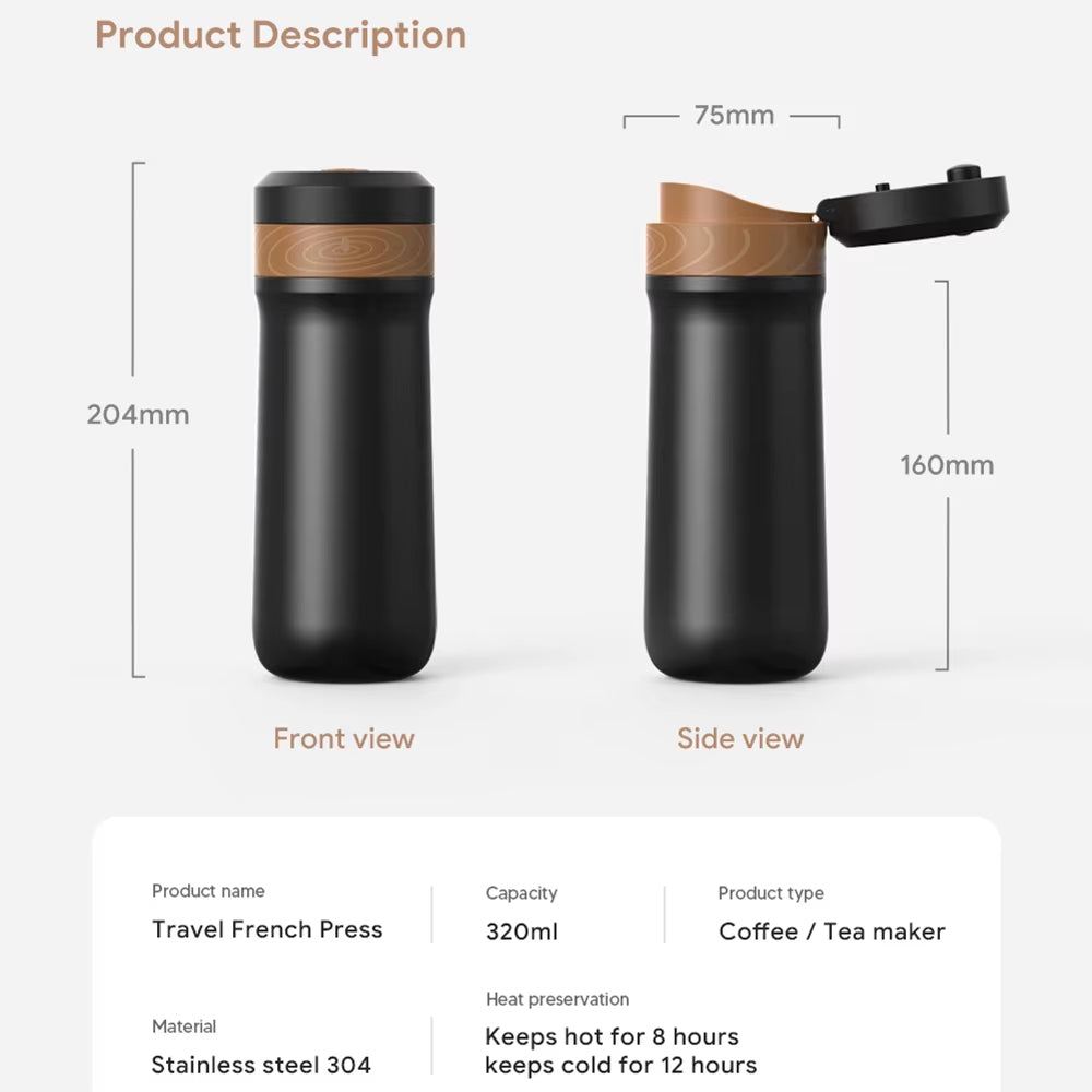 Portable French Press Coffee Maker