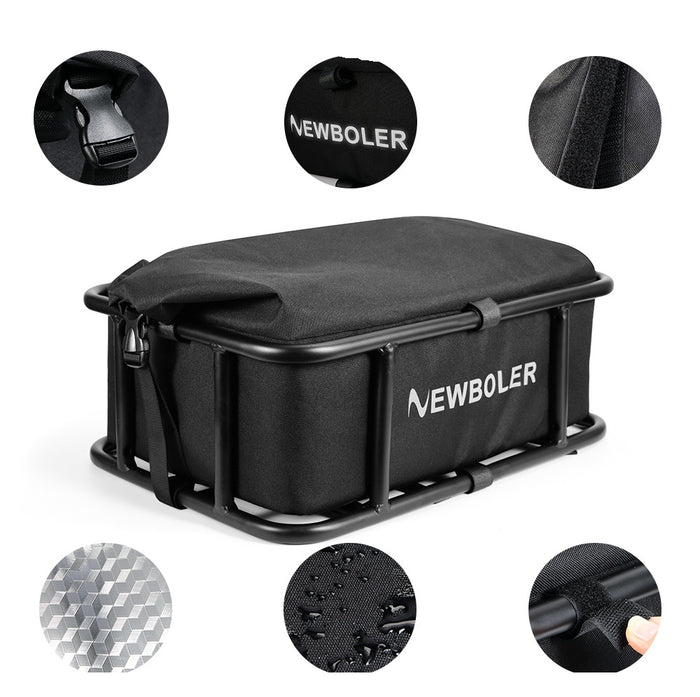 Heavy-Duty Rear Bike Basket with Rack – Large Metal Bicycle Carrier for Groceries, Commutes, and Electric Bike Storage