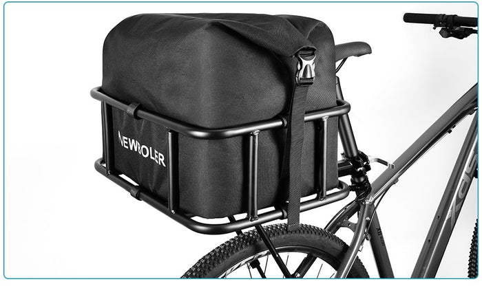 Heavy-Duty Rear Bike Basket with Rack – Large Metal Bicycle Carrier for Groceries, Commutes, and Electric Bike Storage