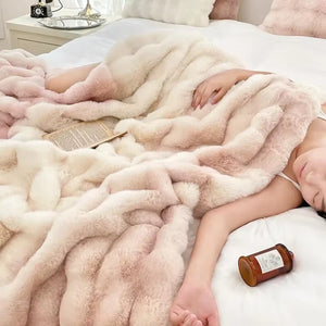 MiraFur Velvet Throw – Ultra-Soft Faux Rabbit Blanket
