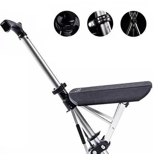 2-in-1 Folding Cane Chair – Lightweight Aluminum Walking Stick with Built-In Seat for Seniors & Outdoor Use