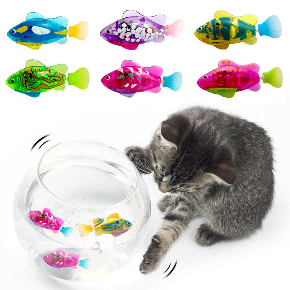 Interactive Cat Toy Set with Realistic Swimming Motion and Light – Best Cat Toys for Active Play